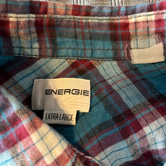 Plaid Energie Button Up - Snap Buttons - Large - GUC - Picture 2 of 4